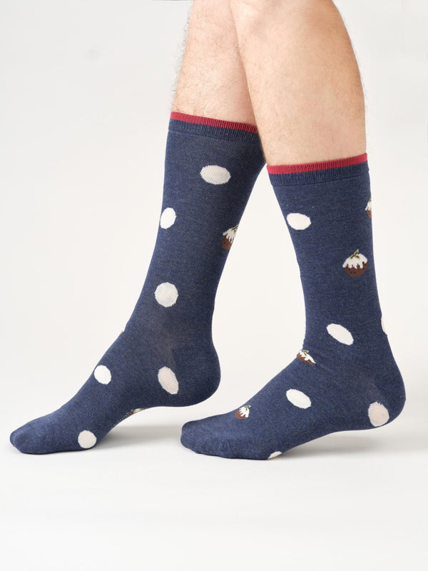 Thought Clothing Sustainable Men's Socks Festive Spots - Plastic Freedom