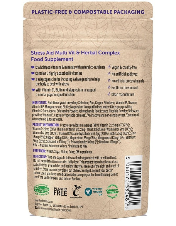 Together Health Stress Aid Vegan & Organic Supplement x30 – Compostable Packet - Plastic Freedom