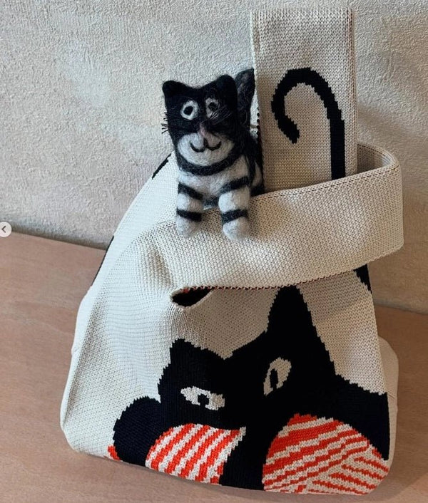 TOKEII Knitted Reusable Bag Medium - Recycled Polyester & Cotton Yarn - Plastic Freedom