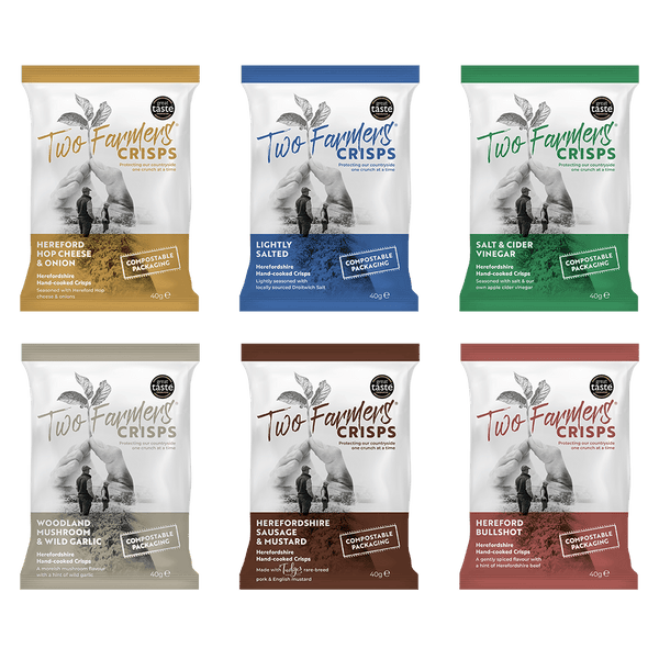 Two Farmers Plastic Free Crisps x24 40g Bags - Mixed Selection Box - Plastic Freedom