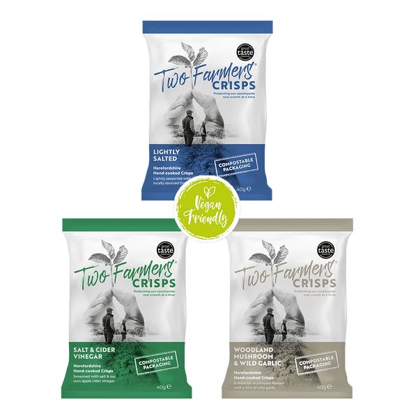 Two Farmers Plastic Free Crisps x24 40g Bags - Vegan Multi Pack - Plastic Freedom
