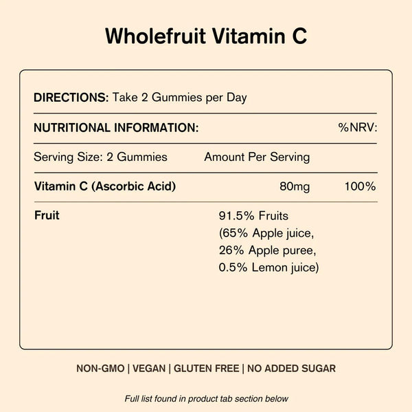Vegums Vegan Vitamins - Wholefruit Vitamin C - Plastic Freedom