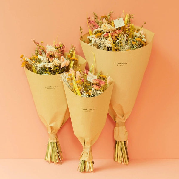 Wildflowers by Floriette Dried Flower Bouquet 50cm - Pink Lemonade - Plastic Freedom