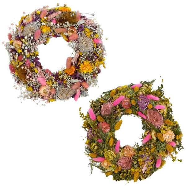 Wildflowers by Floriette Dried Flower Wreath 30cm - Summer Mix - Plastic Freedom