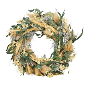 Wildflowers by Floriette Dried Flower Wreath 35cm - Frosted White - Plastic Freedom