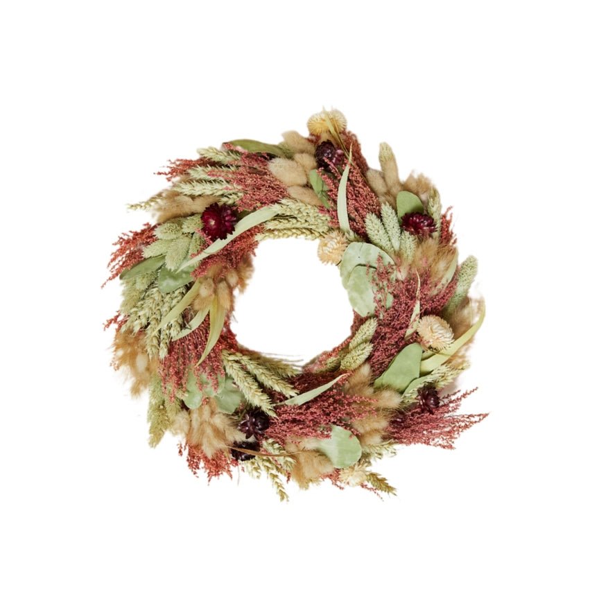 Wildflowers by Floriette Dried Flower Wreath - Rosewood - Plastic Freedom