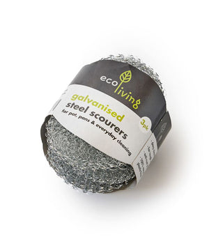 Eco Living Steel Scourers - x3 Pack