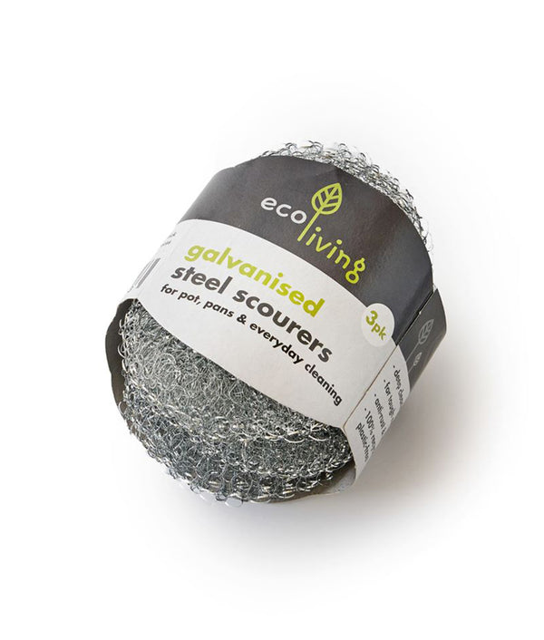 Eco Living Steel Scourers - x3 Pack