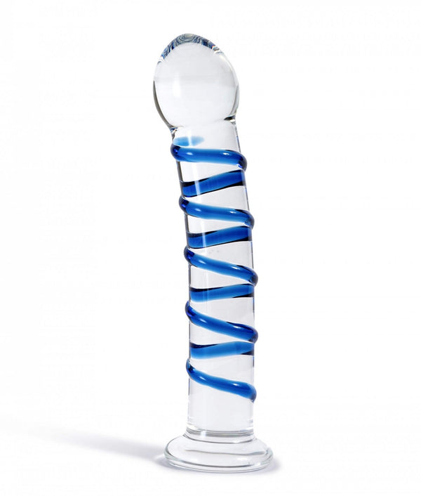 The Natural Love Company Tansy Ribbed Glass Dildo - 7”