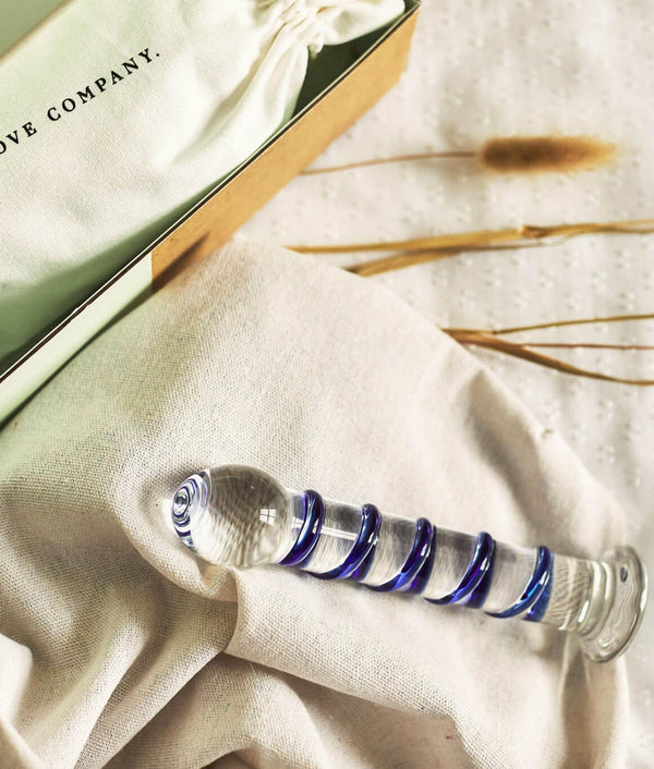 The Natural Love Company Tansy Ribbed Glass Dildo - 7”