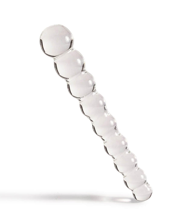 The Natural Love Company Tansy Beaded Glass Dildo - 8”