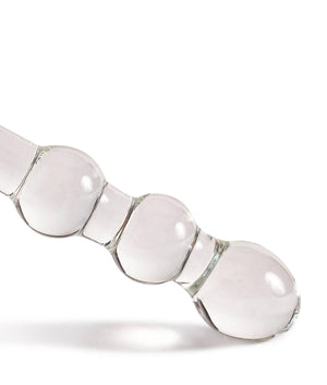 The Natural Love Company Tansy Beaded Glass Dildo - 8”