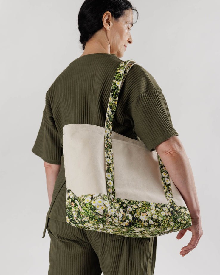 BAGGU Heavyweight Canvas Tote Bag Medium - Recycled Cotton Canvas - Plastic Freedom