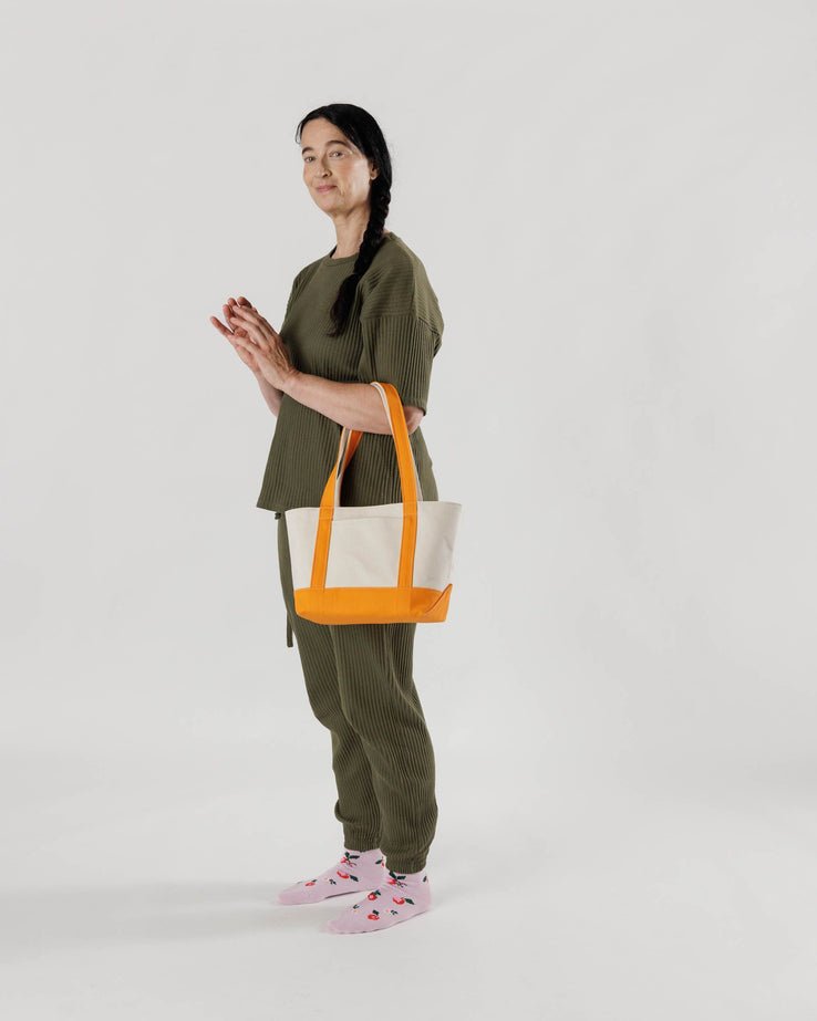 BAGGU Heavyweight Canvas Tote Bag Small - Recycled Cotton Canvas - Plastic Freedom
