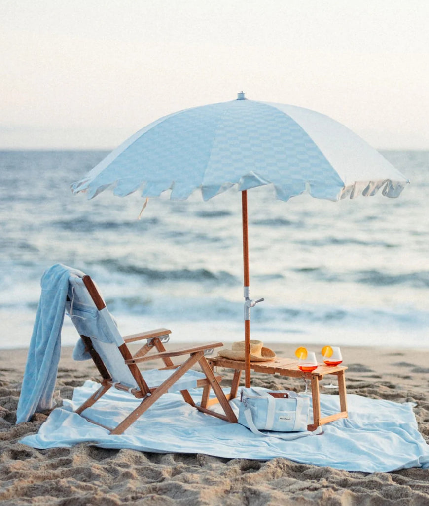 Business & Pleasure Holiday Premium Beach Umbrella - Checker - Plastic Freedom