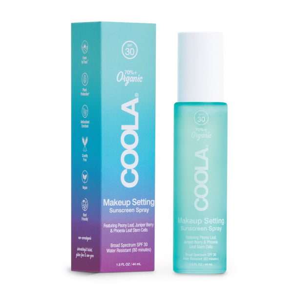 Coola Makeup Setting Spray Organic Suncream SPF 30 - 44ml Glass Bottle - Plastic Freedom