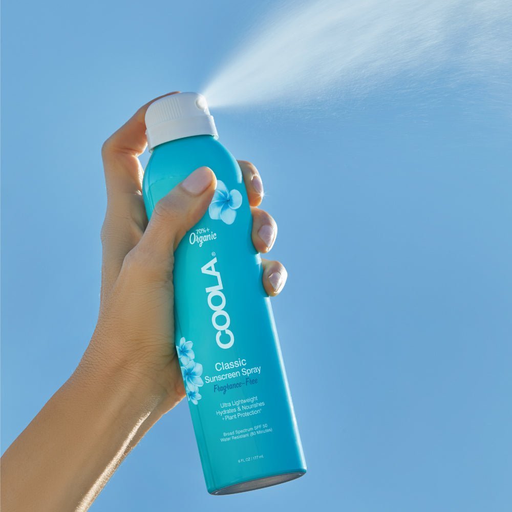 Coola Organic Suncream SPF 50 Fragrance Free - Aluminium Spray Bottle - Plastic Freedom