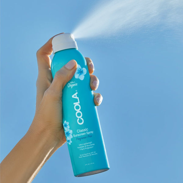 Coola Organic Suncream SPF 50 Fragrance Free - Aluminium Spray Bottle - Plastic Freedom