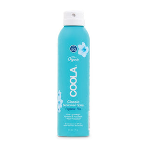 Coola Organic Suncream SPF 50 Fragrance Free - Aluminium Spray Bottle - Plastic Freedom