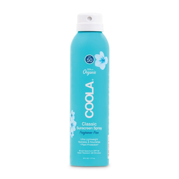 Coola Organic Suncream SPF 50 Fragrance Free - Aluminium Spray Bottle - Plastic Freedom