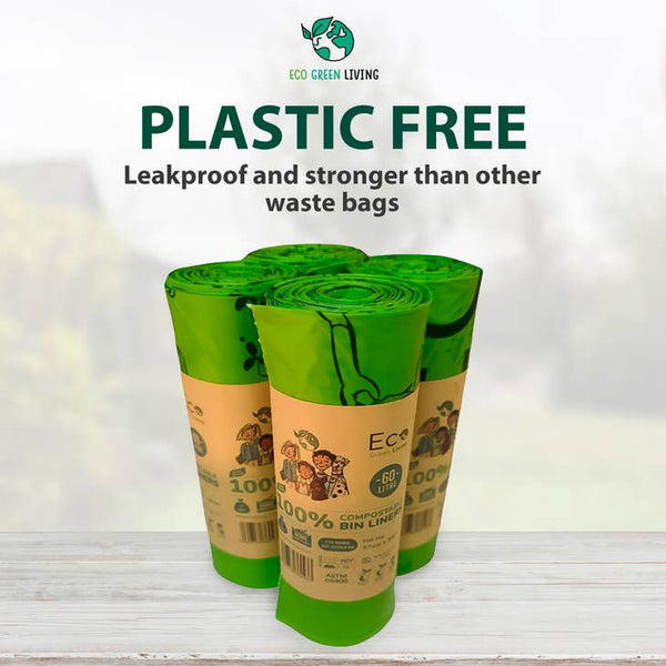 Eco Green Living Compostable Bin Bags / Bin Liners - Plastic Freedom