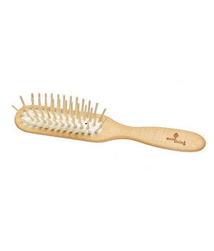 Eco Living Bamboo Hairbrush Rectangle With Extra Long Pins - Plastic Freedom
