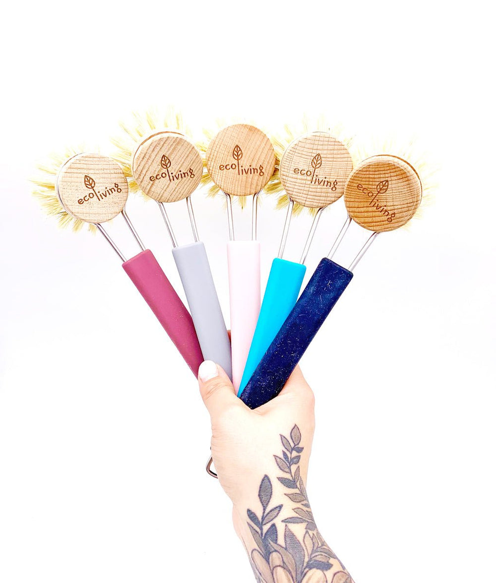 Eco Living Dish Brush with Plant Bristles - Plastic Freedom