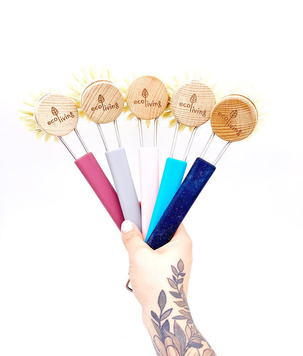 Eco Living Dish Brush with Plant Bristles - Plastic Freedom