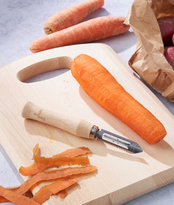 Eco Living Wooden Chopping Board with Handle - 28cm