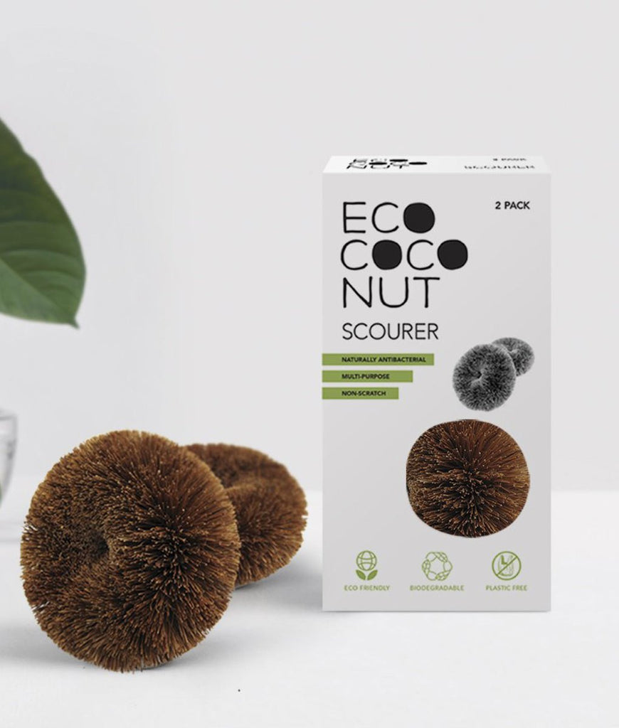 EcoCoconut Coconut Scourers Twin Pack - Plastic Freedom