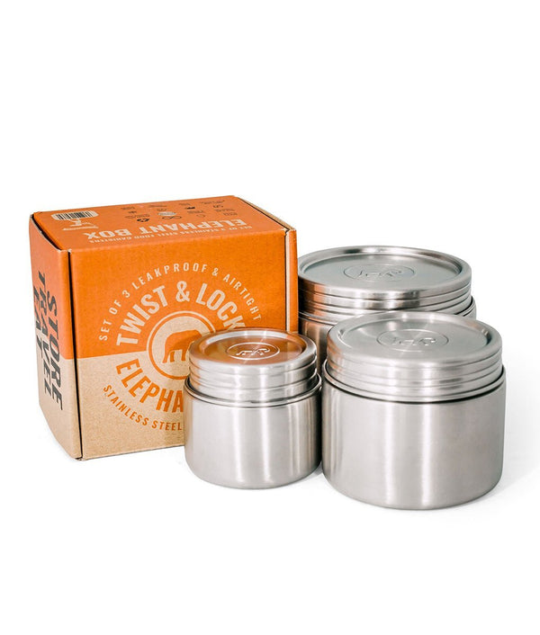 Elephant Box Stainless Steel Leakproof Canister Trio - Plastic Freedom