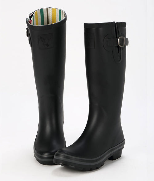 Evercreatures Natural Rubber Wellies - Black - Plastic Freedom