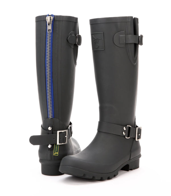Evercreatures Natural Rubber Wellies - Triumph Charcoal - Plastic Freedom