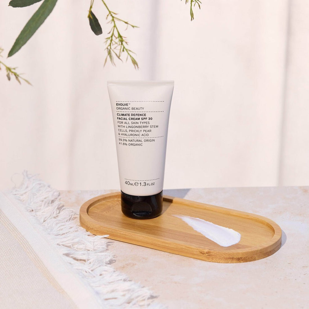 Evolve Beauty Climate Defence Facial Cream with SPF 30 - Sugar Cane Tube - Plastic Freedom