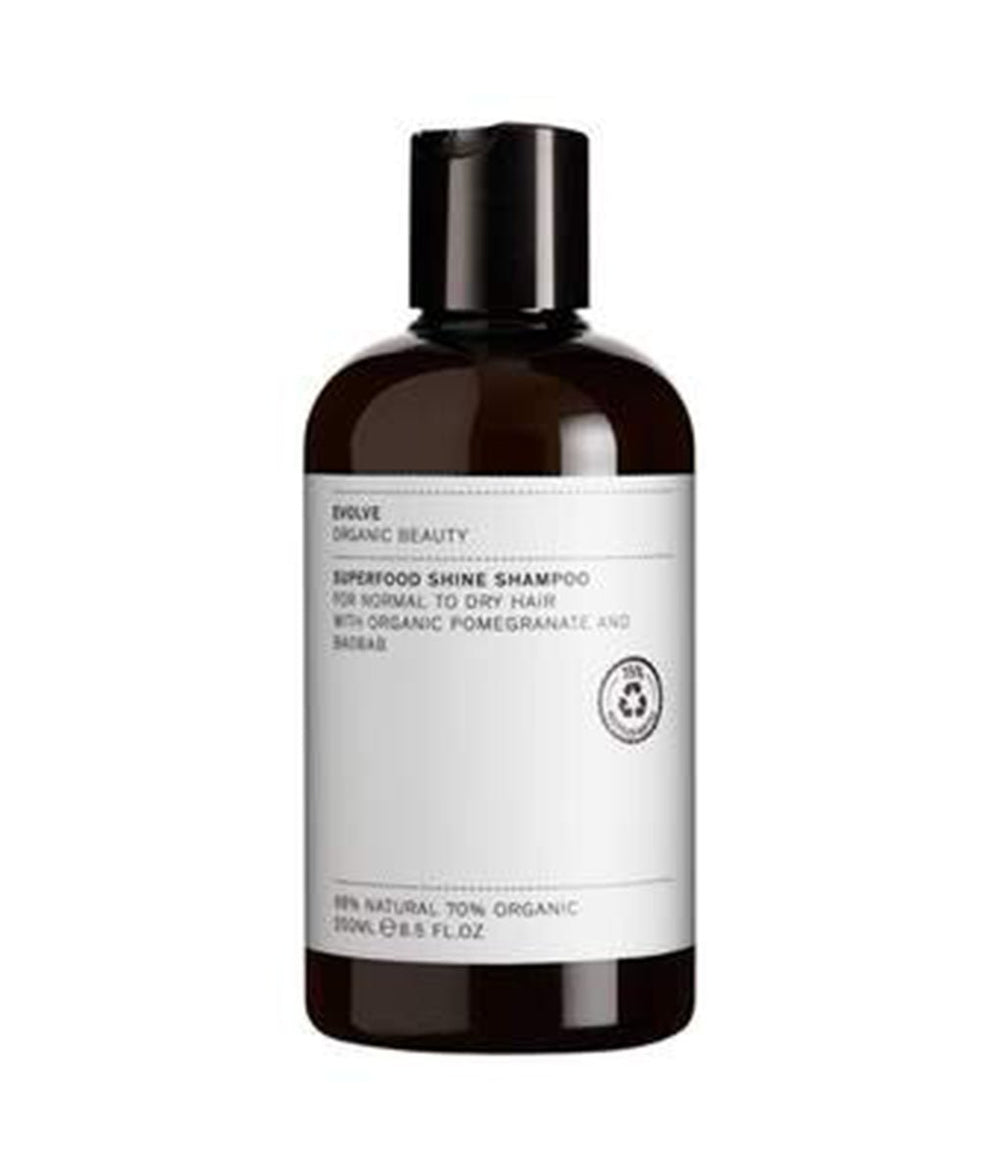 Evolve Beauty Organic Superfood Shine Shampoo - Recycled Plastic Bottle - Plastic Freedom