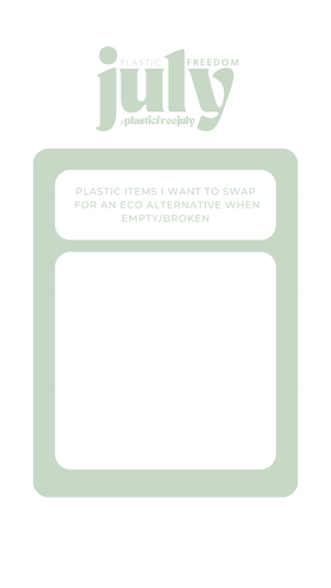 FREE - Plastic Freedom Habit Tracker for plasticfreejuly - Plastic Freedom