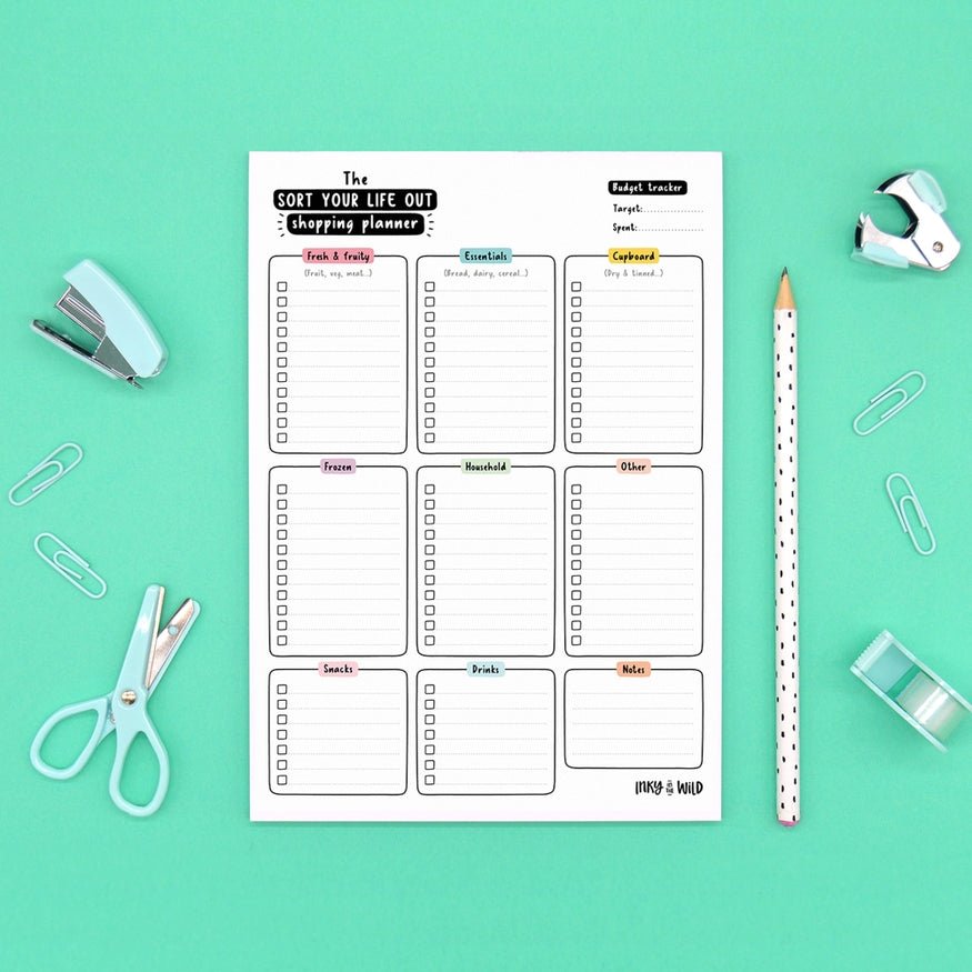 Inky In The Wild Sort Your Life Out Shopping Planner Notepad - Plastic Freedom