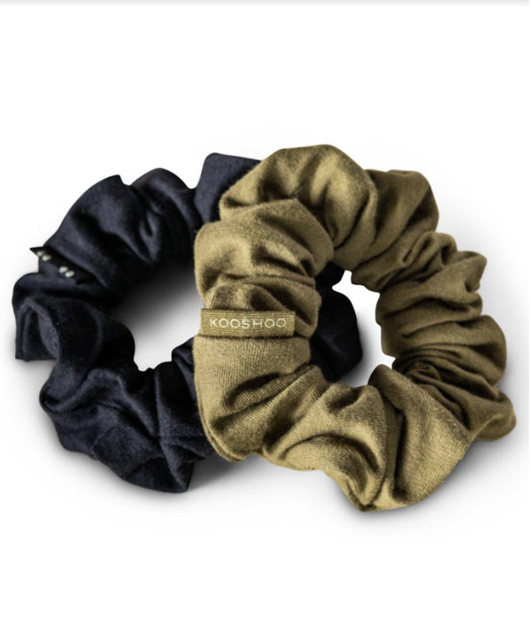 KooShoo Organic Hair Scrunchies - Black Olive - Plastic Freedom