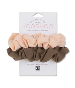 KooShoo Organic Hair Scrunchies - Blush Walnut - Plastic Freedom