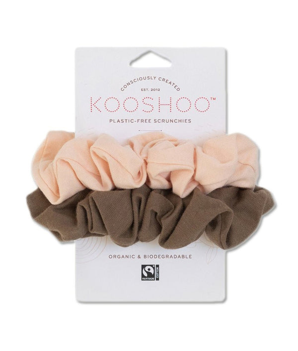 KooShoo Organic Hair Scrunchies - Blush Walnut - Plastic Freedom
