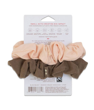 KooShoo Organic Hair Scrunchies - Blush Walnut - Plastic Freedom