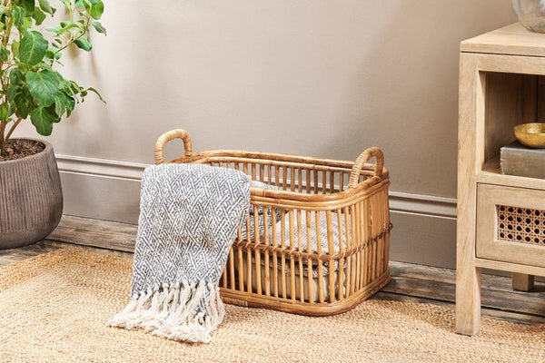 Nkuku Rammi Rattan Laundry Storage Basket - Plastic Freedom