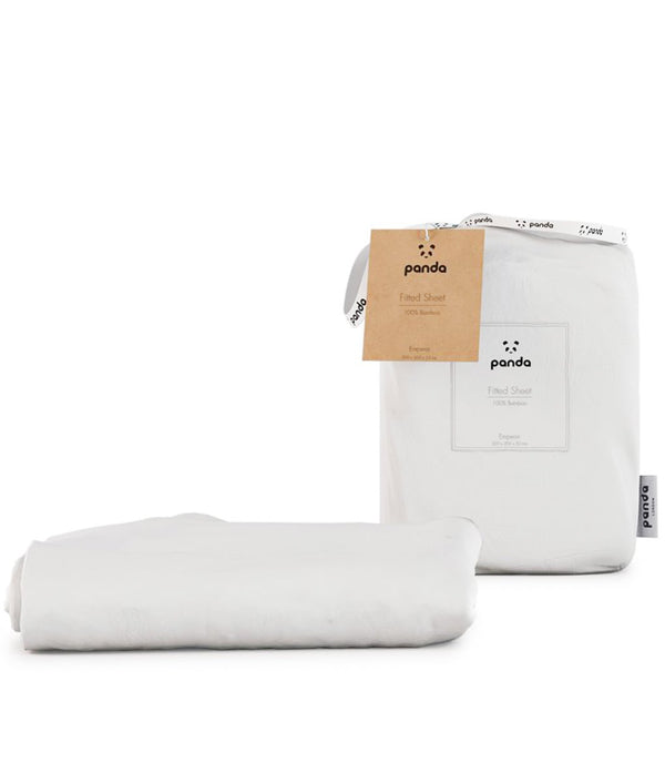 Panda London Bamboo Fitted Sheet - Pure White - Plastic Freedom