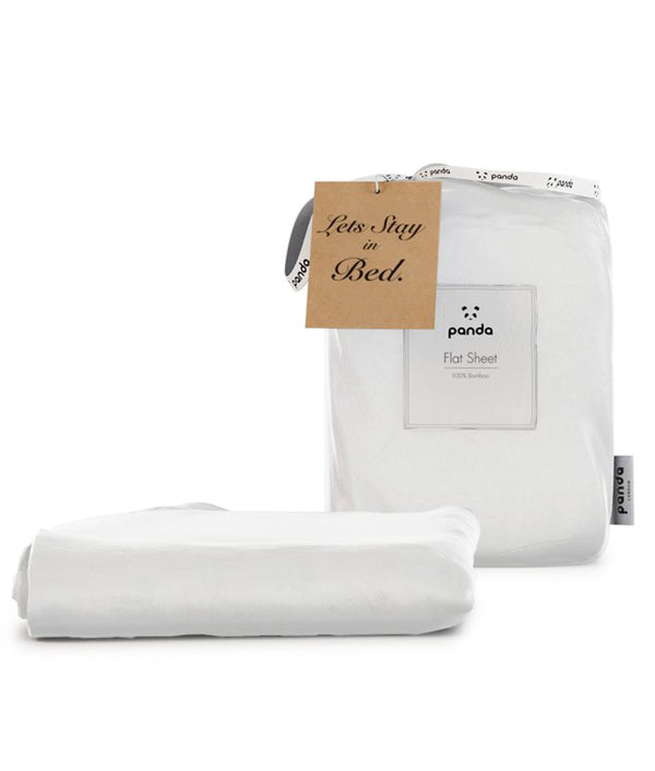 Panda London Bamboo Flat Sheet - Pure White - Plastic Freedom