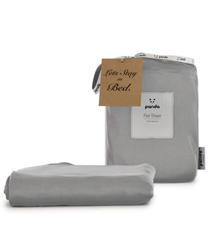 Panda London Bamboo Flat Sheet - Quiet Grey - Plastic Freedom