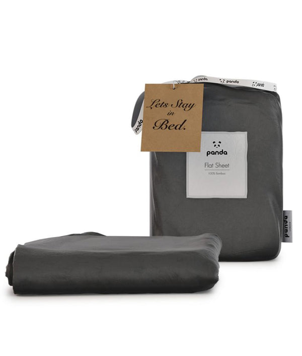 Panda London Bamboo Flat Sheet - Urban Grey - Plastic Freedom
