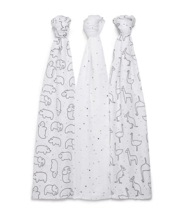 Panda London Bamboo Freckles Muslins x3 Pack - Large - Plastic Freedom