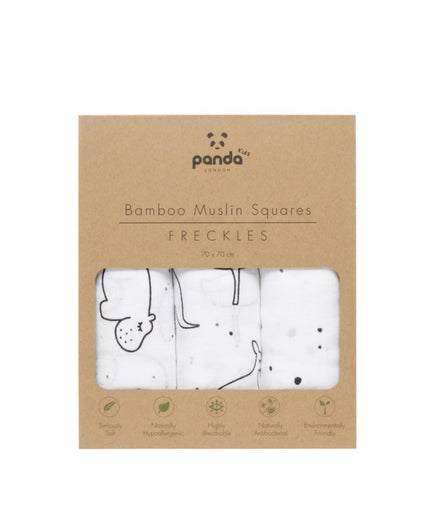 Panda London Bamboo Freckles Muslins x3 Pack - Small - Plastic Freedom