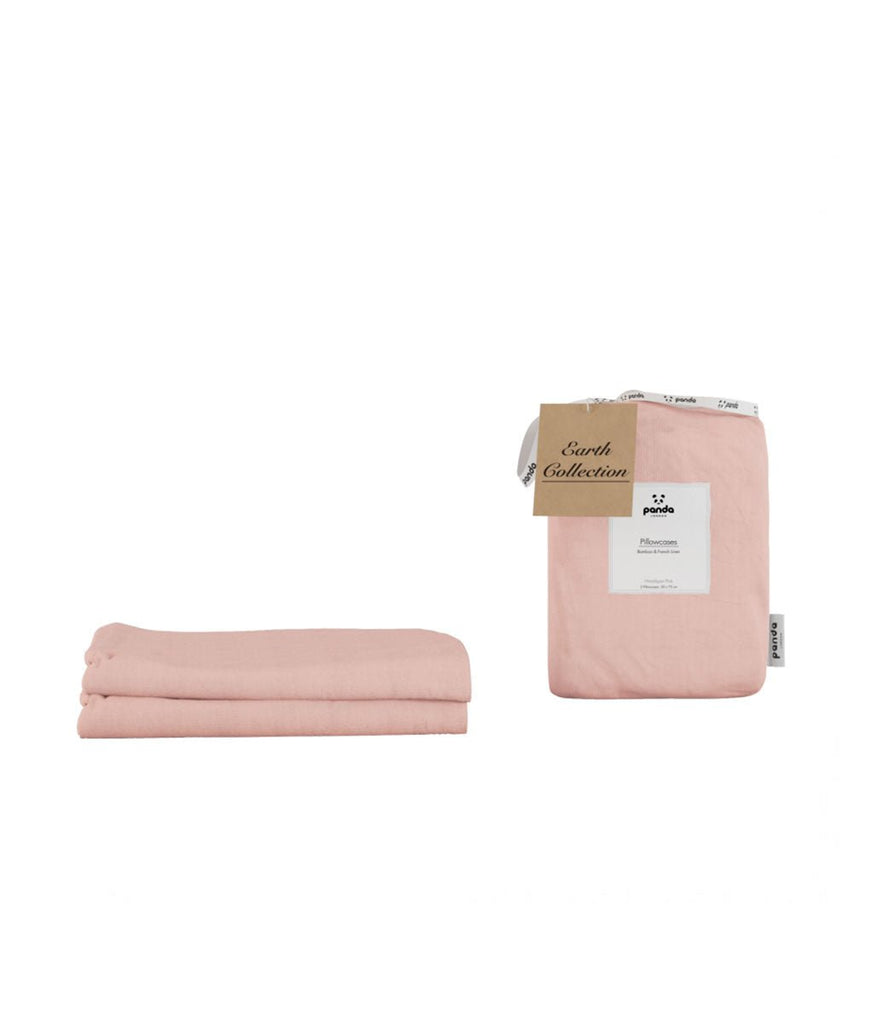 Panda London Bamboo & French Linen Pillowcase Himalayan Pink - x2 Pack - Plastic Freedom