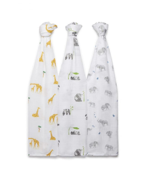 Panda London Bamboo Origami Muslins x3 Pack - Large - Plastic Freedom